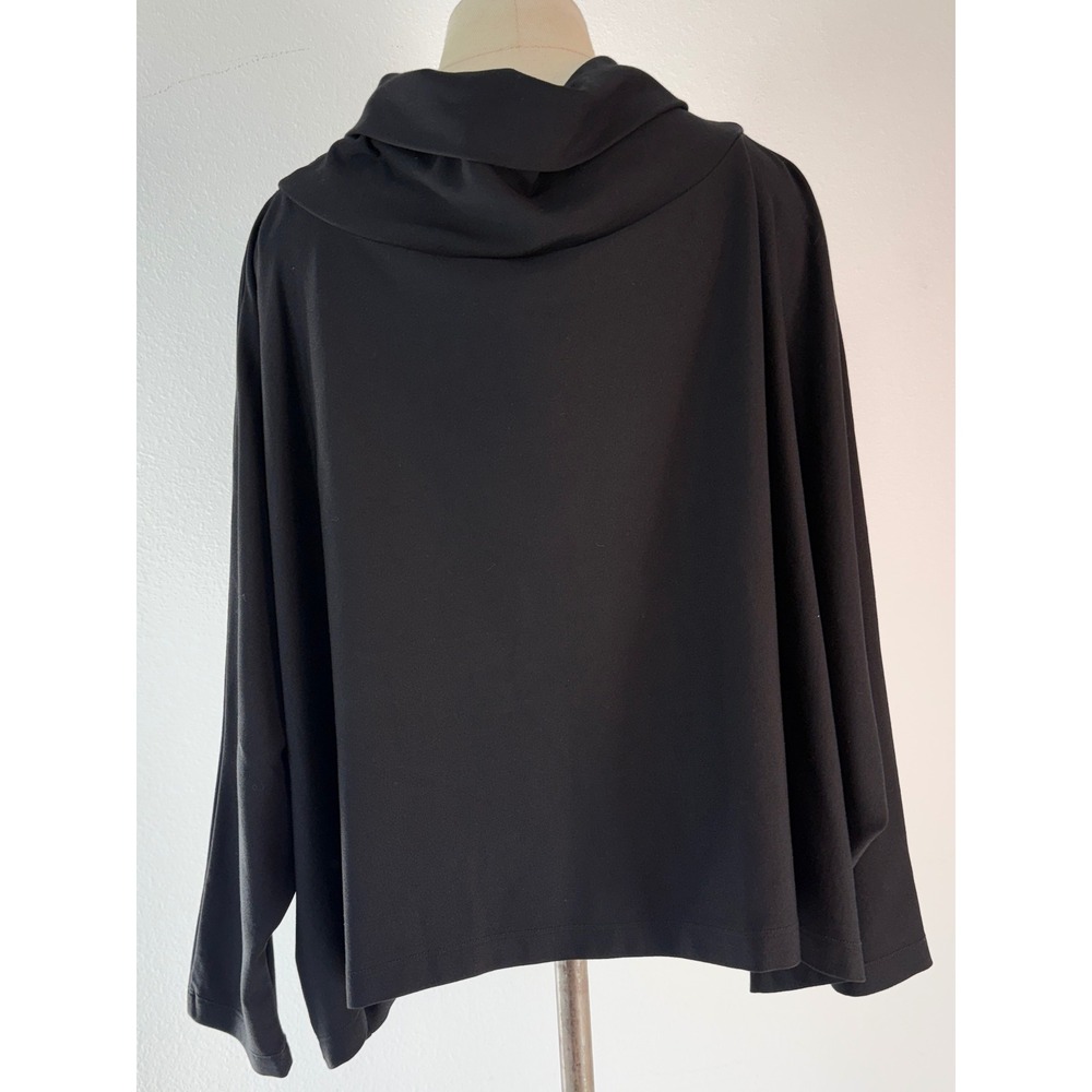 Bryn Walker Black Cowl Neck Drop Shoulder Sweatshirt Boxy Oversized Lagenlook L - Picture 4 of 8
